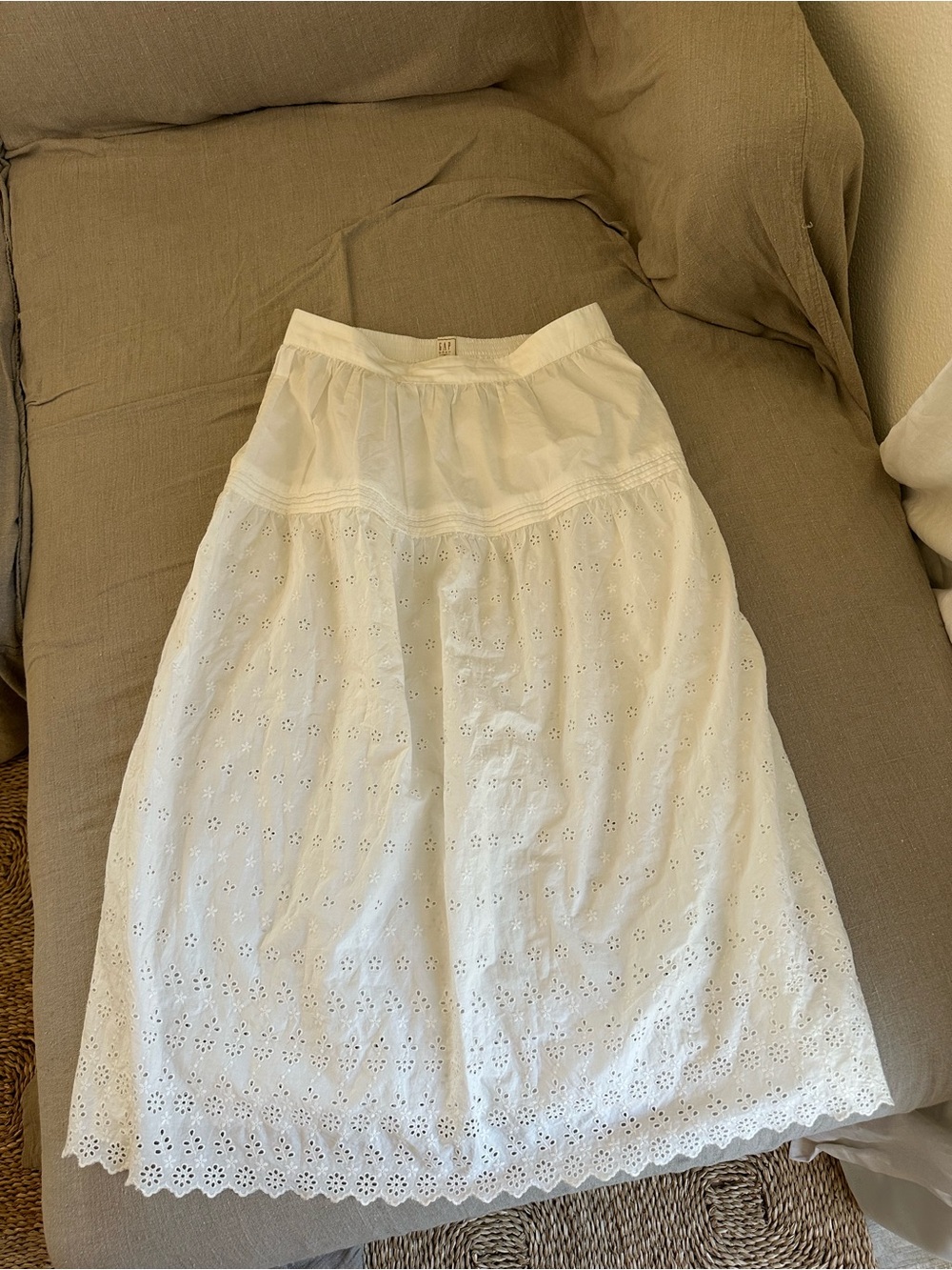Gap × DÔEN Eyelet Midi Skirt